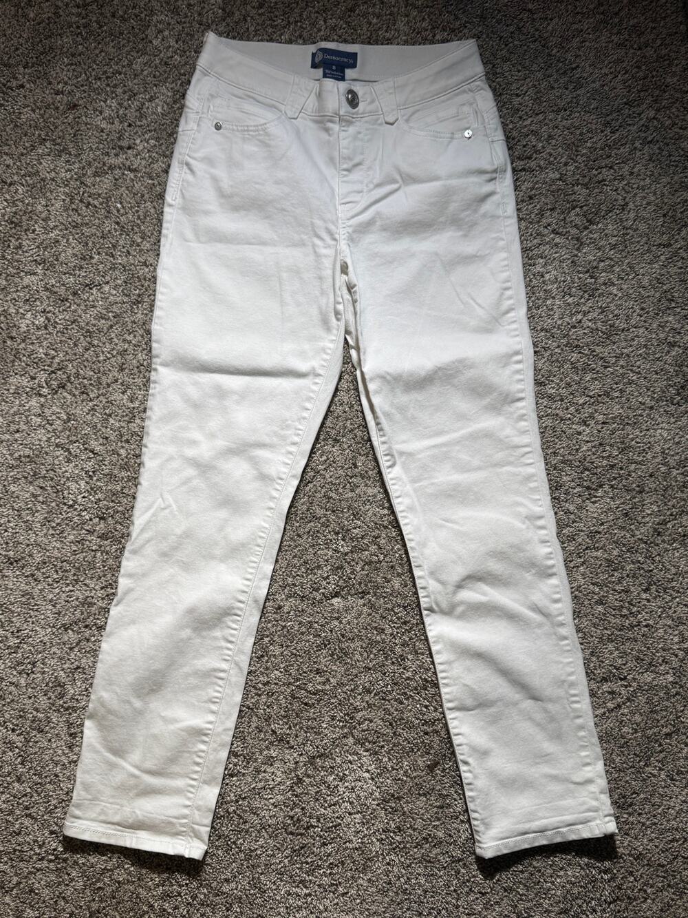 Democracy "Ab"solution Crisp White Straight Leg Denim Jeans